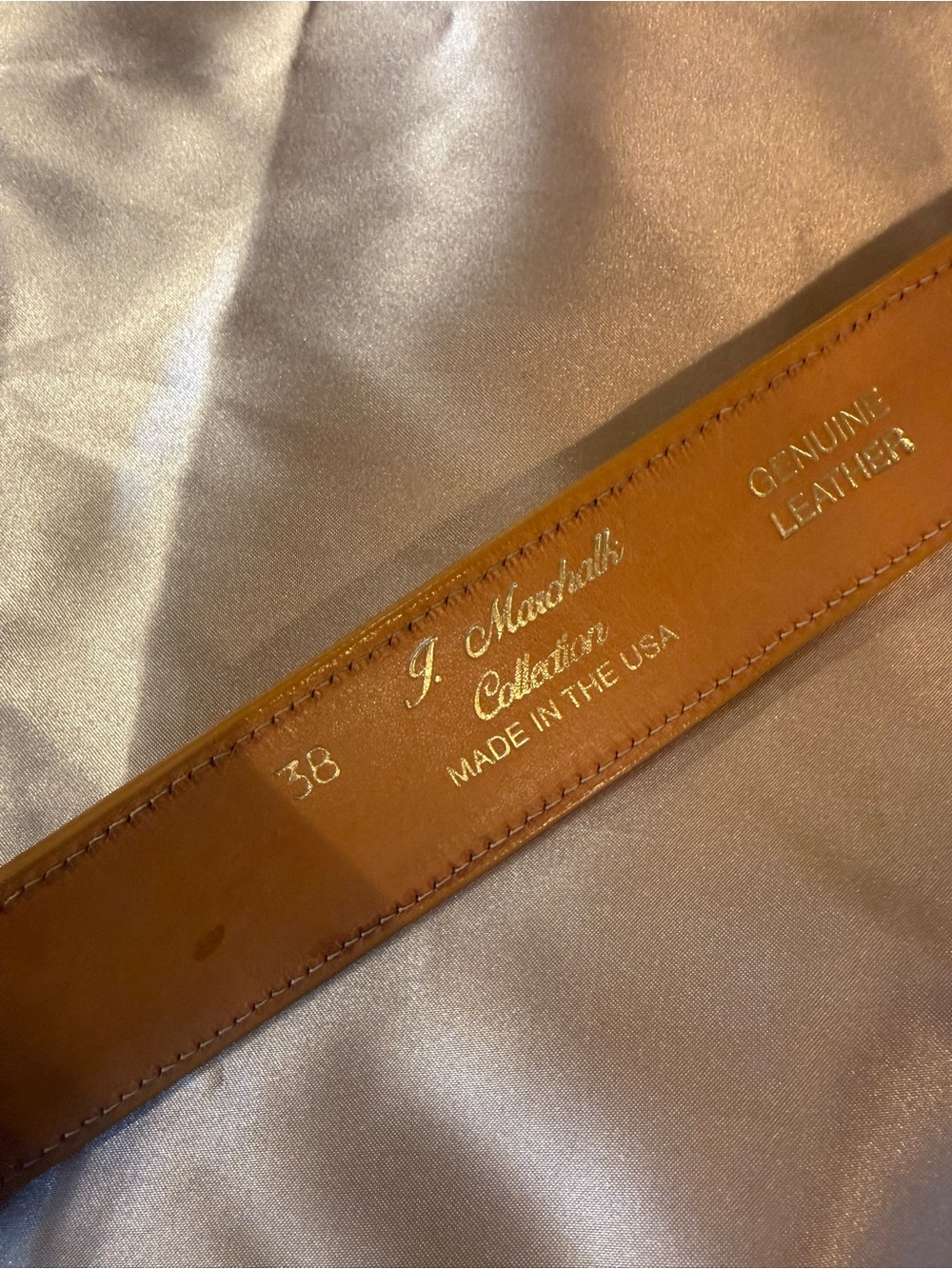 Men's Brown Leather Casual Belt with Silver Buckle - Picture 4 of 7